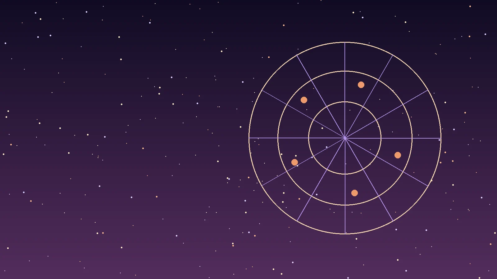 Astrology chart beneath a field of stars